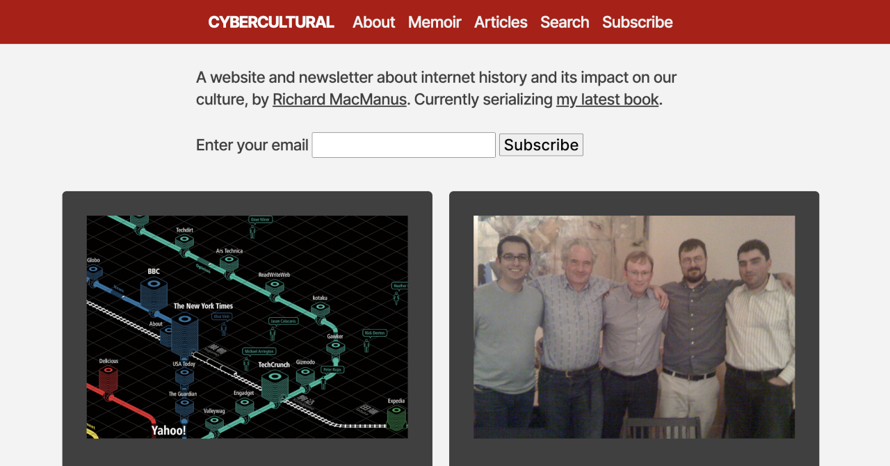 Cybercultural homepage 21 June 2024