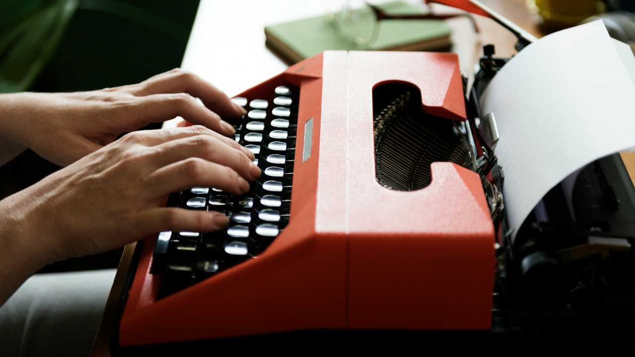 red typewriter