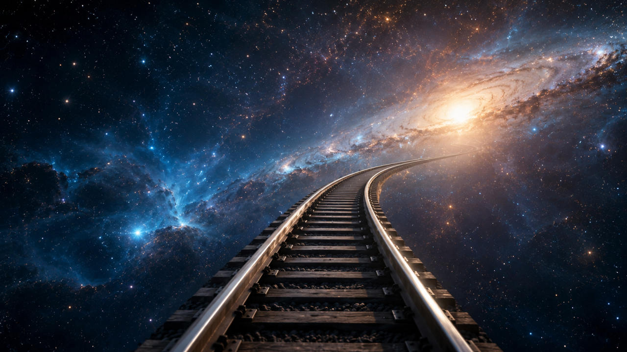 railroad tracks in space